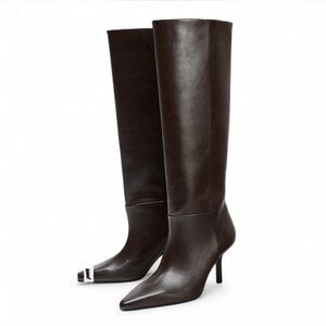 Zara Espresso Heeled Boots